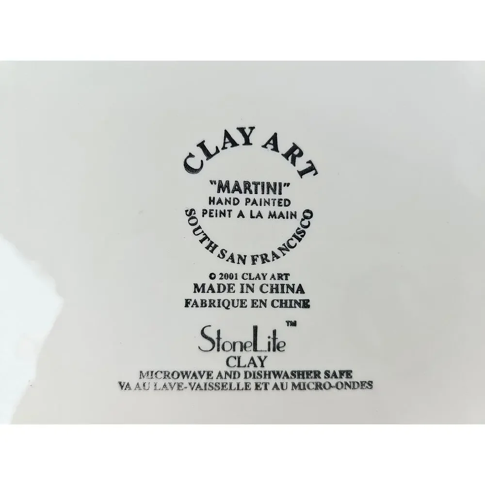 Pristine XL Serving Bowl Paella Pasta Salad Martini Lounge by Clay Art 17.5x14x3